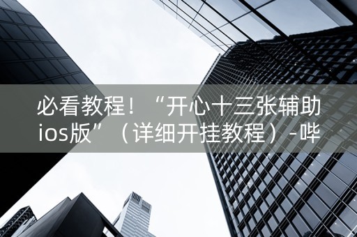必看教程！“开心十三张辅助ios版”（详细开挂教程）-哔哩哔哩