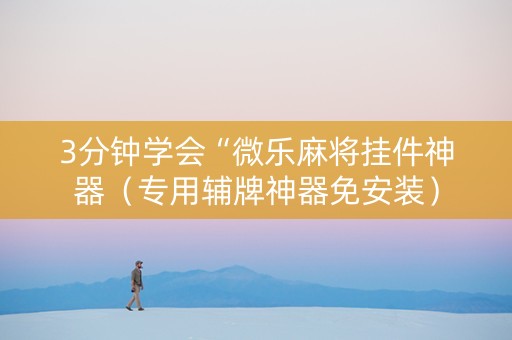 3分钟学会“微乐麻将挂件神器（专用辅牌神器免安装）