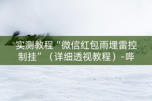 实测教程“微信红包雨埋雷控制挂”（详细透视教程）-哔哩哔哩