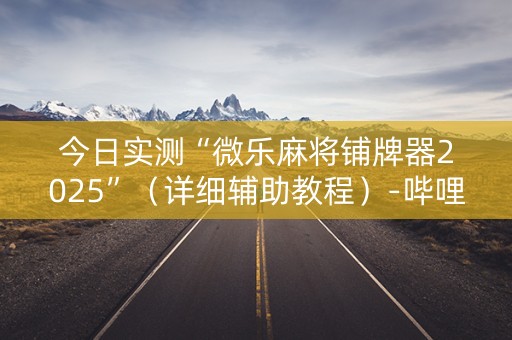 今日实测“微乐麻将铺牌器2025”（详细辅助教程）-哔哩哔哩