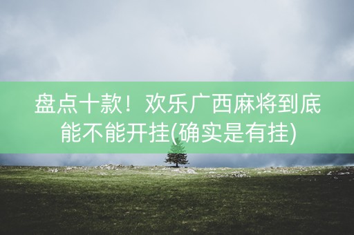 盘点十款！欢乐广西麻将到底能不能开挂(确实是有挂)