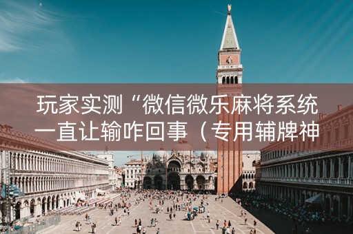 玩家实测“微信微乐麻将系统一直让输咋回事（专用辅牌神器免安装）