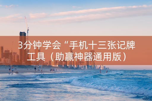 3分钟学会“手机十三张记牌工具（助赢神器通用版）