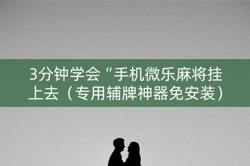 3分钟学会“手机微乐麻将挂上去（专用辅牌神器免安装）