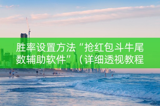 胜率设置方法“抢红包斗牛尾数辅助软件”（详细透视教程）-哔哩哔哩