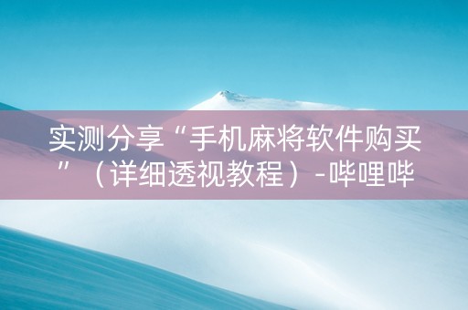 实测分享“手机麻将软件购买”（详细透视教程）-哔哩哔哩