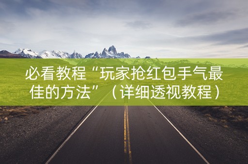 必看教程“玩家抢红包手气最佳的方法”（详细透视教程）-哔哩哔哩