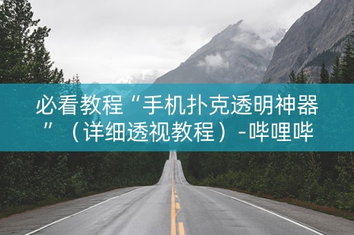 必看教程“手机扑克透明神器”（详细透视教程）-哔哩哔哩