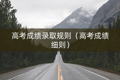 高考成绩录取规则（高考成绩细则）