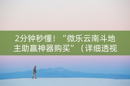 2分钟秒懂！“微乐云南斗地主助赢神器购买”（详细透视教程）-哔哩哔哩