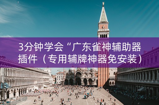 3分钟学会“广东雀神辅助器插件（专用辅牌神器免安装）