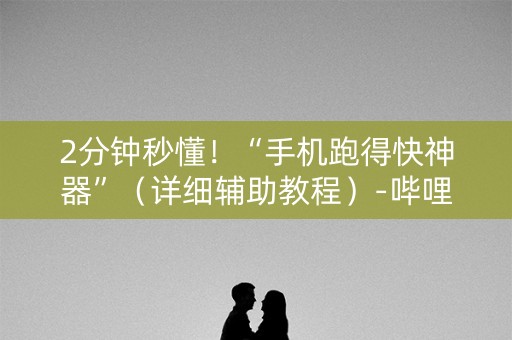2分钟秒懂！“手机跑得快神器”（详细辅助教程）-哔哩哔哩