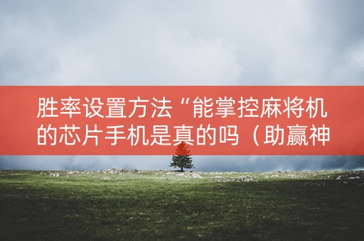 胜率设置方法“能掌控麻将机的芯片手机是真的吗（助赢神器通用版）