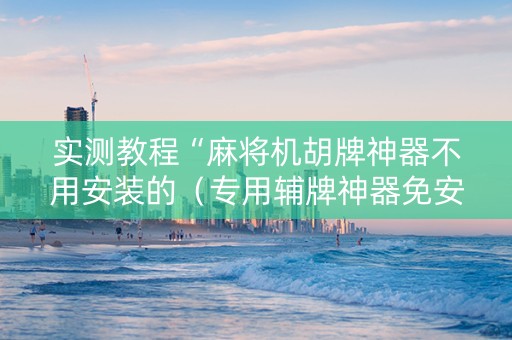 实测教程“麻将机胡牌神器不用安装的（专用辅牌神器免安装）