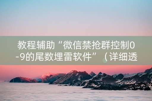 教程辅助“微信禁抢群控制0-9的尾数埋雷软件”（详细透视教程）-哔哩哔哩