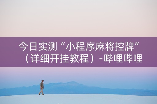 今日实测“小程序麻将控牌”（详细开挂教程）-哔哩哔哩