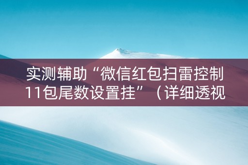 实测辅助“微信红包扫雷控制11包尾数设置挂”（详细透视教程）-哔哩哔哩