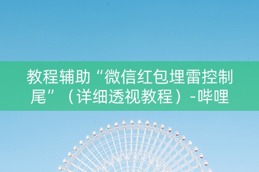 教程辅助“微信红包埋雷控制尾”（详细透视教程）-哔哩哔哩
