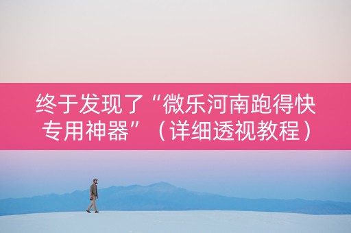 终于发现了“微乐河南跑得快专用神器”（详细透视教程）-哔哩哔哩