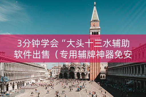 3分钟学会“大头十三水辅助软件出售（专用辅牌神器免安装）