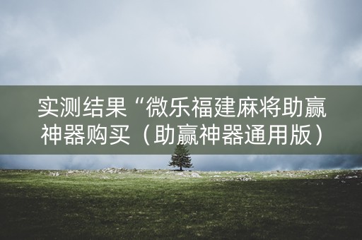 实测结果“微乐福建麻将助赢神器购买（助赢神器通用版）
