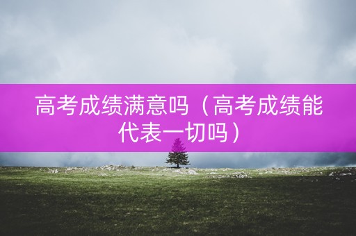 高考成绩满意吗（高考成绩能代表一切吗）