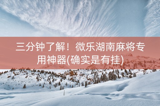 三分钟了解！微乐湖南麻将专用神器(确实是有挂)