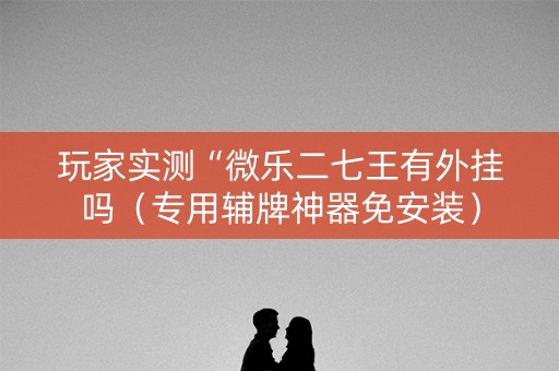 玩家实测“微乐二七王有外挂吗（专用辅牌神器免安装）
