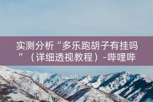 实测分析“多乐跑胡子有挂吗”（详细透视教程）-哔哩哔哩