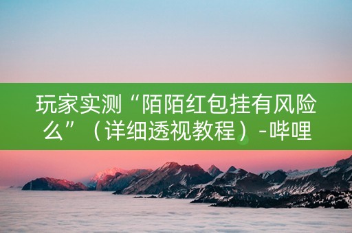 玩家实测“陌陌红包挂有风险么”（详细透视教程）-哔哩哔哩