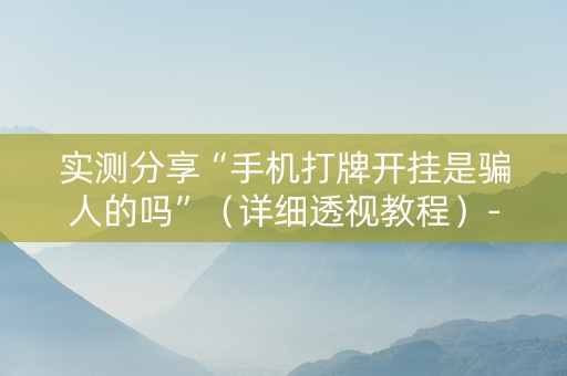 实测分享“手机打牌开挂是骗人的吗”（详细透视教程）-哔哩哔哩