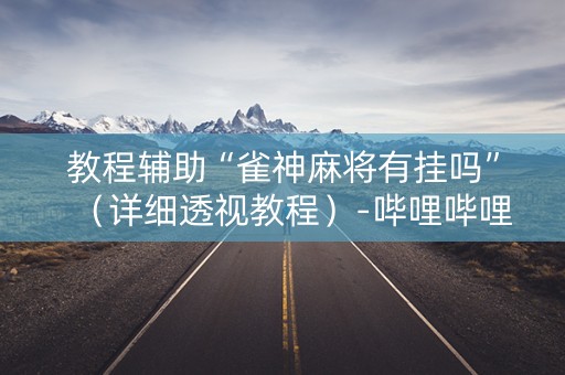教程辅助“雀神麻将有挂吗”（详细透视教程）-哔哩哔哩