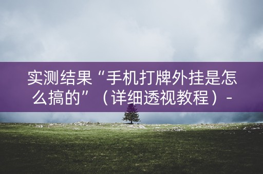 实测结果“手机打牌外挂是怎么搞的”（详细透视教程）-哔哩哔哩