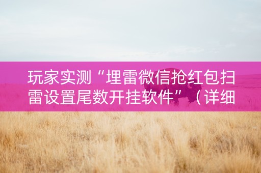 玩家实测“埋雷微信抢红包扫雷设置尾数开挂软件”（详细透视教程）-哔哩哔哩
