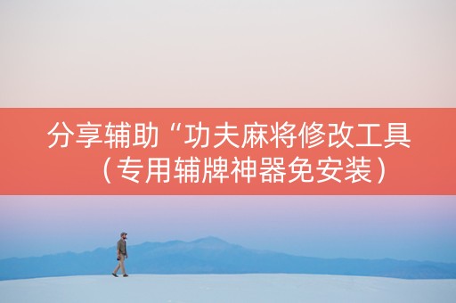 分享辅助“功夫麻将修改工具（专用辅牌神器免安装）