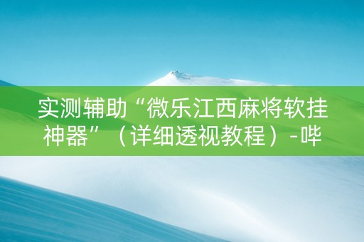 实测辅助“微乐江西麻将软挂神器”（详细透视教程）-哔哩哔哩