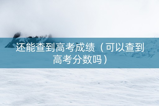 还能查到高考成绩（可以查到高考分数吗）