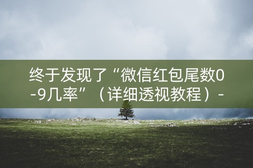 终于发现了“微信红包尾数0-9几率”（详细透视教程）-哔哩哔哩
