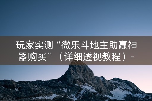 玩家实测“微乐斗地主助赢神器购买”（详细透视教程）-哔哩哔哩