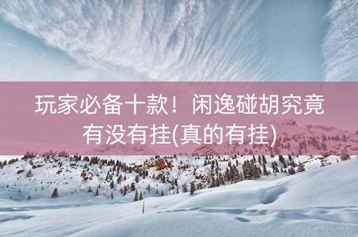玩家必备十款！闲逸碰胡究竟有没有挂(真的有挂)