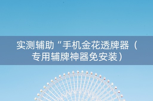 实测辅助“手机金花透牌器（专用辅牌神器免安装）
