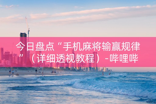 今日盘点“手机麻将输赢规律”（详细透视教程）-哔哩哔哩