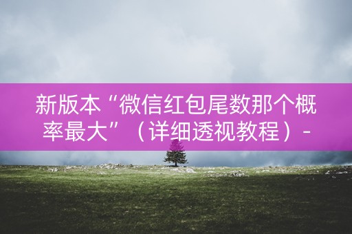新版本“微信红包尾数那个概率最大”（详细透视教程）-哔哩哔哩