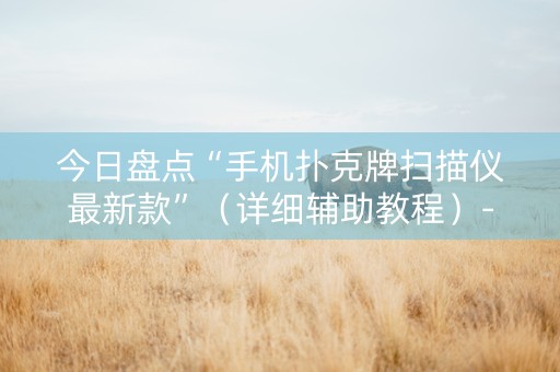 今日盘点“手机扑克牌扫描仪最新款”（详细辅助教程）-哔哩哔哩