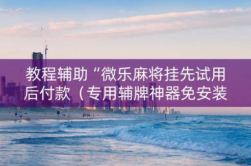 教程辅助“微乐麻将挂先试用后付款（专用辅牌神器免安装）