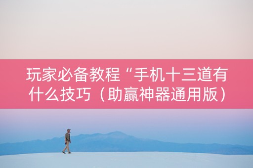 玩家必备教程“手机十三道有什么技巧（助赢神器通用版）