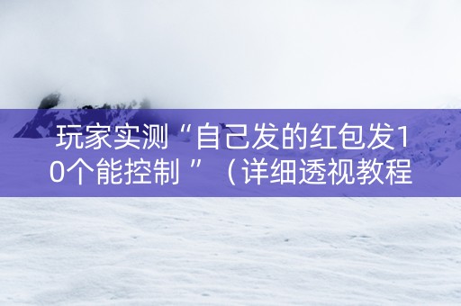 玩家实测“自己发的红包发10个能控制 ”（详细透视教程）-哔哩哔哩