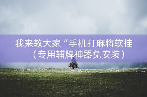 我来教大家“手机打麻将软挂（专用辅牌神器免安装）
