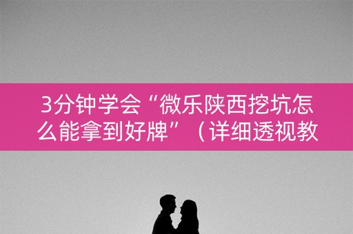 3分钟学会“微乐陕西挖坑怎么能拿到好牌”（详细透视教程）-哔哩哔哩