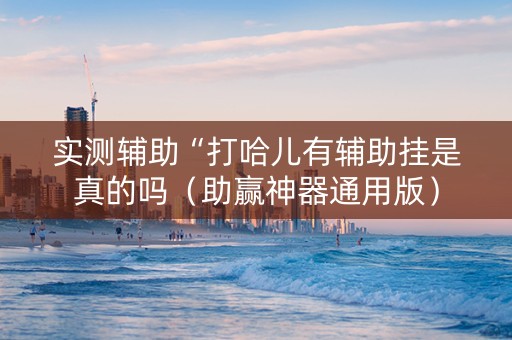 实测辅助“打哈儿有辅助挂是真的吗（助赢神器通用版）